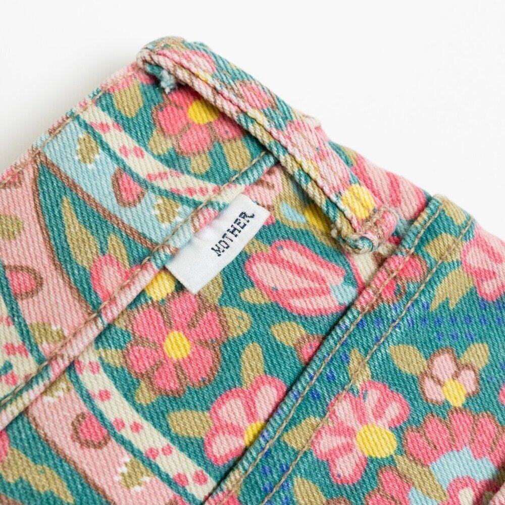 MOTHER The Curbster Floral Shorts Under The Rug Boho Hippie Retro NWT - Picture 14 of 16